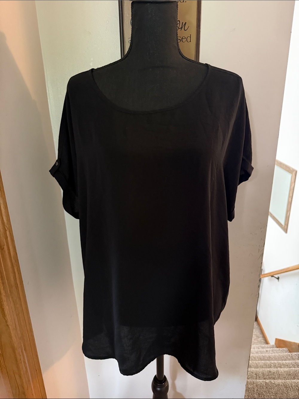 Maurices Black Short Sleeve Tunic Top